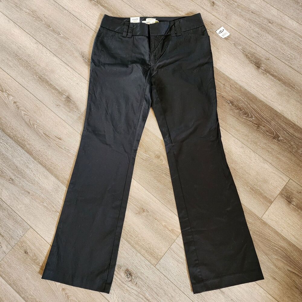 Old Navy Low Rise Pixie Flare Pants Women’s 8 Black Double Hook & Eye NWT